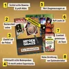 A flat lay of a board game and its components, arranged on a textured brown background. Produktbild-Vorschau