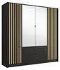Masseno Drehtürenschrank SATREN 200/200,5/54,5cm 4-türig Produktbild-Vorschau 4