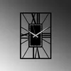 A black metal wall clock with Roman numerals and a striped design against a gradient background. Produktbild-Vorschau