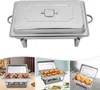 Chauffe-plats 9L Chafing Dish Récipient chauffant en acier Voir les images du produit 1