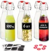 sada 6 sklenených fliaš 500 ml s otočným vrchnákom - fľaše Náhľad obrázku produktu 1
