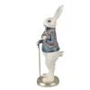 Clayre & Eef Figur Kaninchen 32 cm Weiß Blau Polyresin Produktbild-Vorschau 2