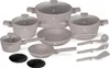 A set of cookware and kitchen utensils arranged on a white background. Produktbild-Vorschau
