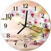 Glasuhr Wanduhr Küchenuhr Echt-Glas 30fi cm Orchidee Produktbild-Vorschau 1