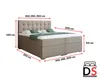 Boxspringbett COLORADO 180x200 cm Beige Velour Samt Produktbild-Vorschau 4