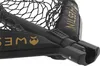 A close-up view of a black fishing net with gold branding. Produktbild-Vorschau