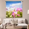 MuchoWow® Wandteppich Wandbehang Blumen - Wiese - Lila - Produktbild-Vorschau 5