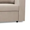 Close-up of the bottom corner of a beige sofa. Produktbild-Vorschau