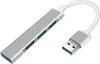 USB-A Hub 4-in-1 Adapter – Silber – 1x USB 3.0 + 3x USB 2.0 Produktbild-Vorschau 1