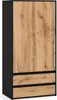 STIV Möbel | Kleiderschrank Schwarz Matt/Eiche Wotan Produktbild-Vorschau 1