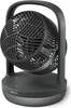 A black Philips desk fan is shown in a studio setting. Voir les images du produit