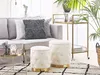 BELIANI Pouf 2er Set Cremeweiß Samtstoff Gesteppt mit Produktbild-Vorschau 4