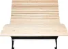 A wooden lounger with a black metal frame against a white background. Anteprima dell’immagine prodotto