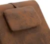 vidaXL Chaise Longue s polštářem Brown Suede Look Náhled obrázku produktu 7