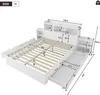 Merax Holzbett 140x200 mit Schubladen und 2 ausziehbaren Produktbild-Vorschau 7