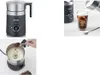 Collage showing a milk frother, a glass of iced coffee, and a close-up of ingredients being added to the frother. Produktbild-Vorschau