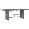 vidaXL 9-tlg. Garten-Bistro-Set mit Kissen Grau Poly Rattan Produktbild-Vorschau 4