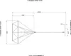 A technical drawing with dimensions of a product, likely a lamp or lighting fixture, showing its structural components and overall length. Produktbild-Vorschau