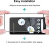 Hands are shown installing a screen protector onto a smartphone. Produktbild-Vorschau