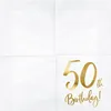 Tovaglioli per 50° compleanno 33x33cm 20 pezzi, bianco/oro Anteprima dell’immagine prodotto 3