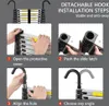 Instructions for installing detachable hooks on a telescopic ladder. Produktbild-Vorschau