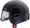 A black matte Caberg Ghost X Jethelm motorcycle helmet with a clear visor and a circular vent on the side. Voir les images du produit