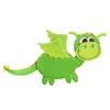 A cartoon-like green dragon figure. Produktbild-Vorschau