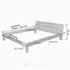 A diagram of a wooden bed frame with dimensions and labels. Produktbild-Vorschau