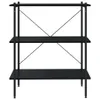 vidaXL Regál se 3 policemi černý 80x40x92 cm Náhled obrázku produktu 3