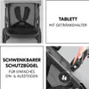 A collage of images showing features of a baby stroller. Produktbild-Vorschau