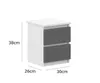 VBChome Nočný stolík 30 x 26 x 38 cm Biely - antracit Nočný Náhľad obrázku produktu 2