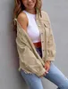ASKSA Veste en jean pour femmes, Kaki, XL Voir les images du produit 2
