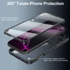 An exploded view of a phone case, showing its protective layers and built-in screen protector. Produktbild-Vorschau