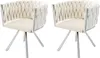 Two cream-colored chairs with silver legs are shown against a white background. Voir les images du produit