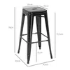 HOMCOM Lot de 4 tabourets de Bar Empilable Chaise de Bar Voir les images du produit 5