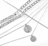 Collana a catena da donna con medaglioni, oro, lunghezza 50 Anteprima dell’immagine prodotto 3