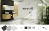 A modern bathroom with a vanity, sinks, and a shower area, with product options displayed at the bottom. Produktbild-Vorschau