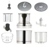 A collection of food processor attachments arranged on a white background. Voir les images du produit
