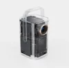 A transparent-cased projector with a handle, shown against a white background. Produktbild-Vorschau
