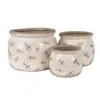 Clayre & Eef Innenblumentopf Ø 12x10 cm Beige Blau Keramik Produktbild-Vorschau 3