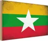vianmo Holzschild 20x30 cm Myanmar Vintage Flagge Fahne Produktbild-Vorschau 1