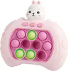 A pink electronic toy with a rabbit on top, featuring pop-it style buttons. Produktbild-Vorschau