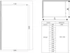 Technical drawing and specification table for a shower enclosure. Produktbild-Vorschau