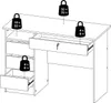 Bureau Plus avec 1 étagère, 3 petits tiroirs et 1 grand Voir les images du produit 9
