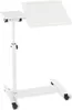 A white, adjustable rolling table with two platforms, one smaller and one larger, on a white background. Anteprima dell’immagine prodotto