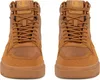 A pair of brown Champion mid-cut shoes are shown from the front. Produktbild-Vorschau