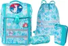 A set of school supplies with a mermaid theme, including a backpack, a drawstring bag, a pencil case, and a larger pencil case. Anteprima dell’immagine prodotto