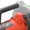 A close-up view of a red and black circular saw, focusing on the motor housing and handle. Produktbild-Vorschau