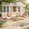 Outsunny Gartenmöbel Set 4-teilig Polyrattan Lounge-Set mit Produktbild-Vorschau 2