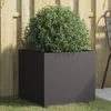 Pflanzkübel Schwarz 49x47x46 cm Stahl Produktbild-Vorschau 2